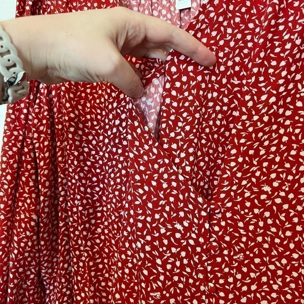 NWT Madewell Kinston Side-Button Wrap Top in Park Picnic Size XXL